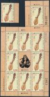Europa CEPT Musical instruments stamp + mini sheet + block, Europa CEPT Hangszerek bélyeg + kisív + blokk