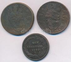 1763. PH-KM Poltura Cu "Mária Terézia" (2x) + 1780K 1kr Cu "Mária Terézia" T:2-,...