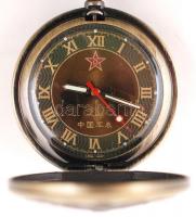 Kínai vörös csillagos zsebóra, quartz, jelzett