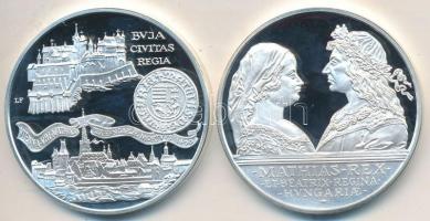 1990. 500Ft Ag (2xklf) "Mátyás király / Beatrix", "Mátyás király / Buda" dísztok...