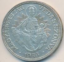 1936. 2P Ag "Madonna" T:2- Adamo P7