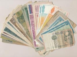 30db-os vegyes magyar és külföldi bankjegy tétel T:vegyes 30pcs of various banknotes C:mixed