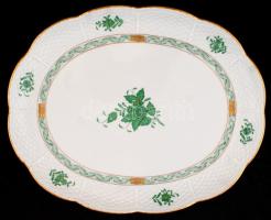 Herendi Apponyi mintás nagy tál, kézzel festett, jelzett, hibátlan, 31×25 cm