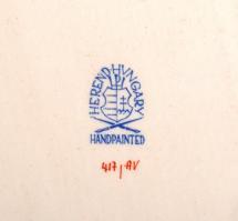 Herendi Apponyi mintás nagy tál, kézzel festett, jelzett, hibátlan, 31×25 cm