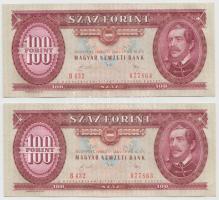1989. 100Ft (2x) sorszámkövetők T:I-