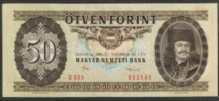1986. 50Ft ferde és mindkét oldalon lefelé csúszott nyomat T:I
