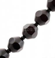 Dekoratív fekete tekla nyaklánc, h: 42 cm