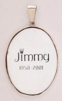 Ezüst(Ag) foglalatos zománc medál Zámbó Jimmy arcképével, jelzés nélkül, br: 15,5 g