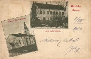 Ács, Római katolikus templom és iskola (ázott / wet damage)