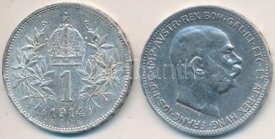 Ausztria 1914-1915. 1K Ag "Ferenc József" (2x) T:2 brossnyom, ph.
Austria 1914-1915. 1 Co...