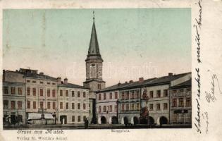 Frydek-Místek, Ringplatz / square, church (Rb)