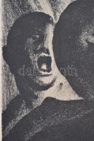 Ruzicskay György (1896-1993): Nyers erő. Algrafia, papír, jelzett az algrafián, 24,5×18,5 cm