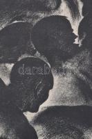 Ruzicskay György (1896-1993): Nyers erő. Algrafia, papír, jelzett az algrafián, 24,5×18,5 cm