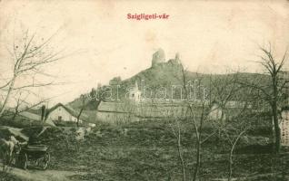 Szigliget, vár, lovas szekér; hátoldalon Sorsjegy a Szegény Gyermekpoliklinika javára (EK)