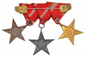 1949. "A Magyar Népköztársasági Érdemérem arany, ezüst és bronz fokozata" zománcozott bron...