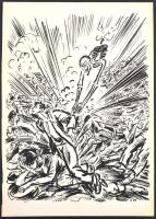 Frans Masereel (1889-1972): Sorban. Fametszet, papír, jelzett a dúcon, 34x24 cm