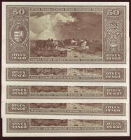 1945. 50P (5x) egymásutáni sorszámokkal T:I