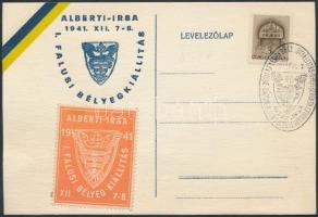 1941 I. Falusi bélyegkiállítás levélzáró alkalmi bélyegzéssel levelezőlapon