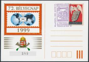 1999 72. Bélyegnap levelezőlap Nem nem Soha bélyeggel alkalmi bélyegzéssel (389 sorszámmal) magánkiadás