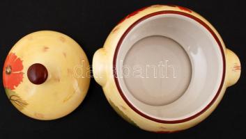 Lavori Artigianali porcelán keksz tartó edény, jelzett, hibátlan, eredeti dobozában, 14×18 cm