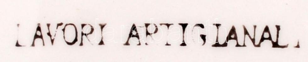 Lavori Artigianali porcelán keksz tartó edény, jelzett, hibátlan, eredeti dobozában, 14×18 cm