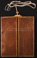 HR jelzéssel: Triptichon. Olaj, fa, 18×14 cm, 18×6 cm (2×)