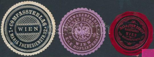 Bécsi cégek 3 db pecsétbélyeg