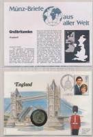 31db-os érmés boríték bélyeggel, bélyegzéssel és tájékoztatókkal szép gyűjtemény igényes, "Münz...