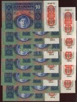 1915. 10K piros, függőleges "Deutschösterreich" fny-sal (11x) egymásutáni sorszámozással! ...