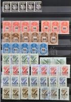 112 db okmánybélyeg, közte összefüggések, berakólapon