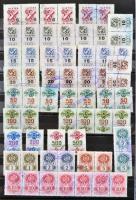 112 db okmánybélyeg, közte összefüggések, berakólapon