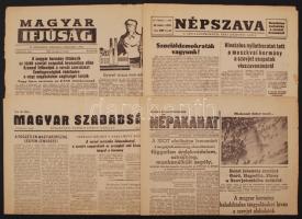 1956 10 db újság az '56-os évből, több a forradalom időszakából(Magyar Ifjúság, Népsport, Magya...