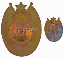 ~1970. "Kiváló Határőr" zománcozott jelvény sérül tokban miniatűrrel T:2- korróziónyom