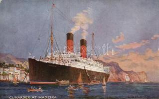 RMS Laconia Cunarder at Madeira (small tear)