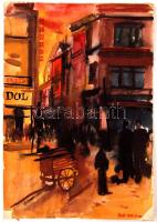 Polák jelzéssel: Átrium. Akvarell, papír, jelzett, 36x25 cm