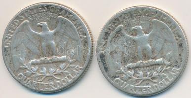 Amerikai Egyesült Államok 1954. 1/4$ Ag "Washington Quarter" (2x) T:2-
USA 1954. 1/4 Doll...