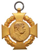 1908. "Katonai Jubileumi Kereszt" aranyozott Br kitüntetés mellszalag nélkül T:2  Hungary 1908. "Diamond Jubilee Cross for the Armed Forces" gold plated decoration without ribbon C:XF  NMK 269.