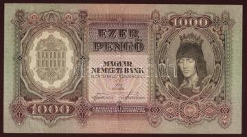 1943. 1000P "Szálasi" T:II+ Csak egyszer hajtva!