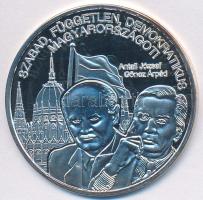DN "Nemzetünk nagyjai - Rendszerváltók - Antall József / Göncz Árpád" Ag emlékérem (10,5g/0.999/35mm) T:PP