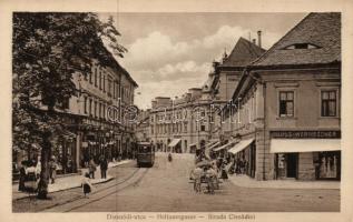 Nagyszeben, Hermannstadt; Disznódi utca, Julius Wermescher kereskedése / street, shop