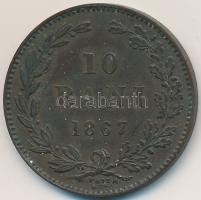 Románia 1867. 10B Cu T:2 Romania 1867. 10 Bani Cu C:XF