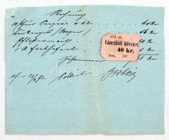 1873 Lánczhidi kövezet számla, 14x18cm