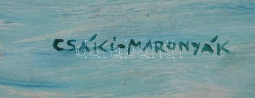 Csáki jelzéssel: Csónakok. Olaj, farost, 68×83 cm