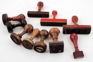 cca 1940-1960 10 db angyalföldi vonatkozású pecsétnyomó. Helyi lutheránuis és evangélikus körök...