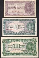 Jugoszlávia 1944. 1D,5D,10D,20D T:I, 50D T:II, 100D T:I, 1000D T:I-