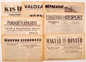 1956 A forradalom alatt megjelent újságok. Összesen 19 db különböző, nagyrészt jó állapotú újság a a forradalom híreivel.