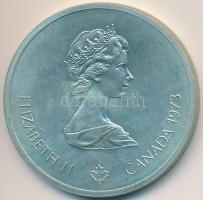 Kanada 1973. 10$ Ag "Montreali olimpia - Térkép" T:1- Canada 1973. 10 Dollars Ag "Montreal Olympic Games - World map" C:AU