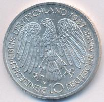 NSZK 1987G 10M Ag "Európai Közösség" T:1-,2 FRG 1987G 10 Mark Ag "30 Years of European Unity" C:AU,XF