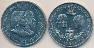 Guernsey 1981. 25P "Károly herceg és Diana" + Falkland-szigetek 1981. 50P "Károly her...