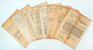 cca 1944 Zsidók vagyonának bejelentése és zár alá vételével kapcsolatos hivatalos levelek, 5db (9lap)